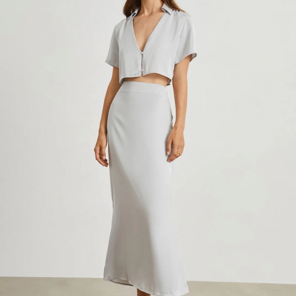 NWT Commense Martha Satin Skirt Set